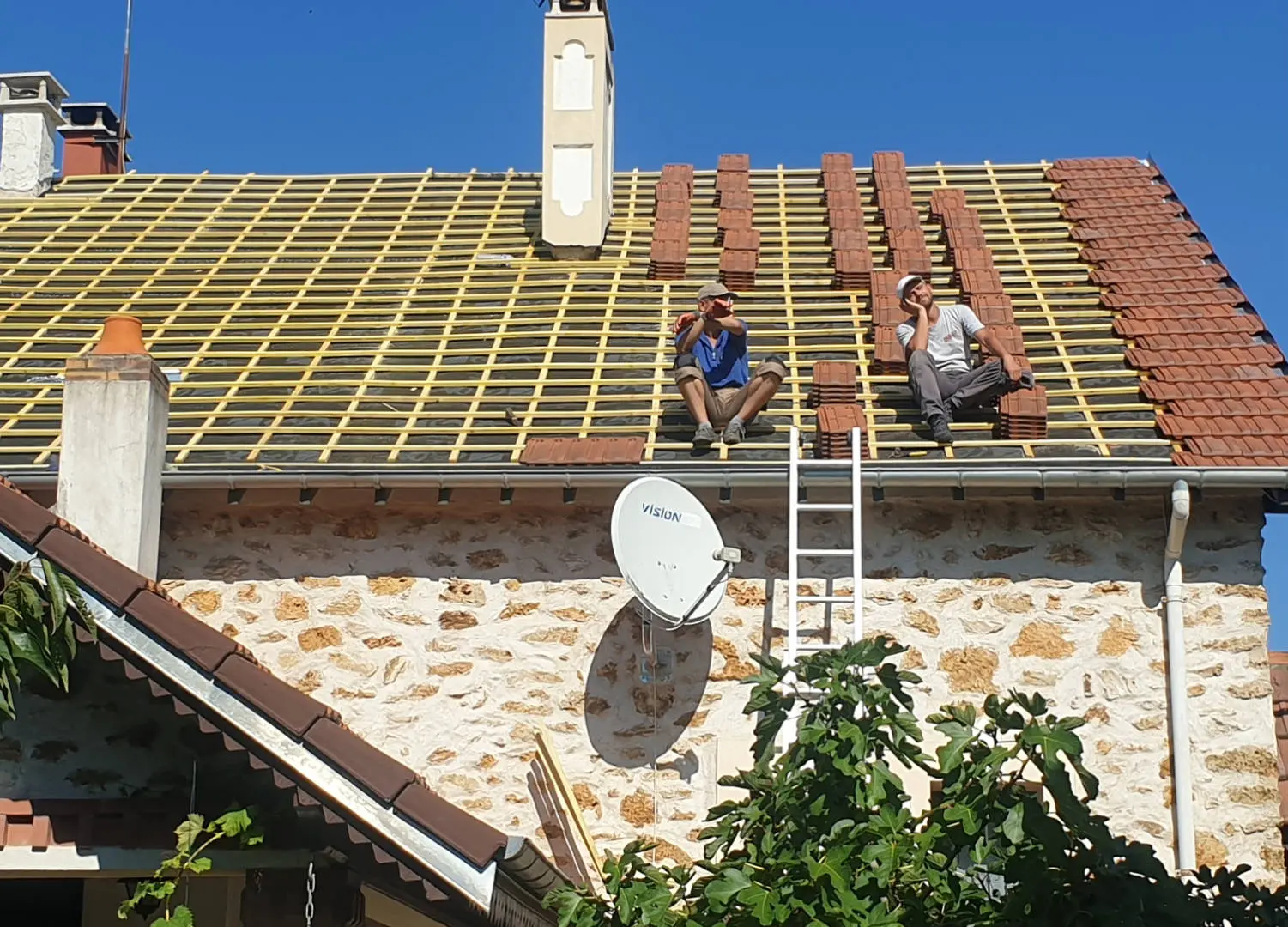 Steve BOGLIONI sur un chantier de couverture à Maysel